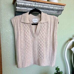 🤍Cream🤍 Cable Knit Sleeveless Sweater Vest